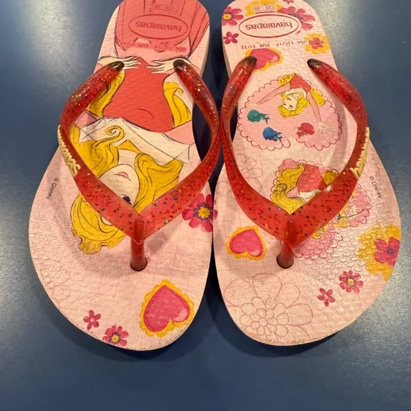 Size 13C/1Y Havaianas Aurora / Sleeping Beauty Flip Flops - Picture 2 of 3